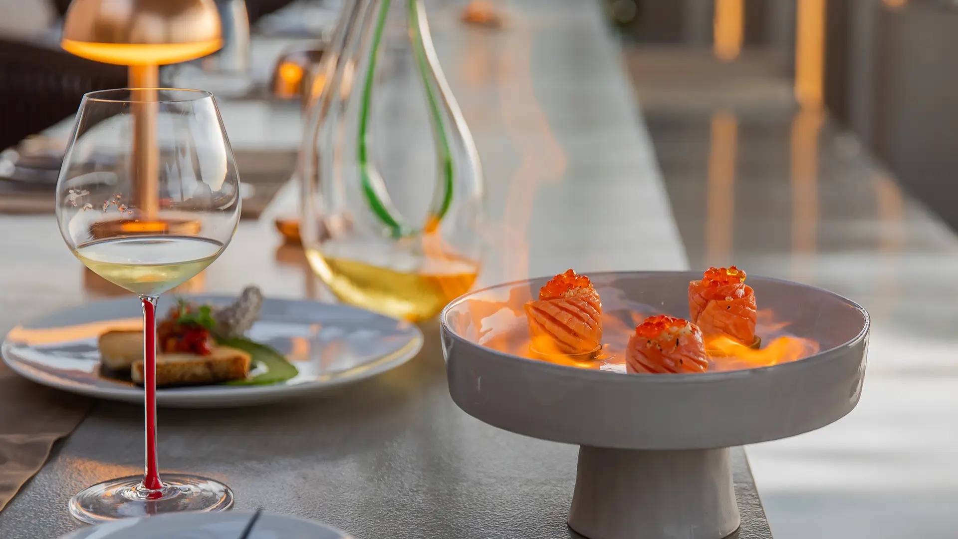 Elegant interior of Casa Limone restaurant with warm Mediterranean ambiance